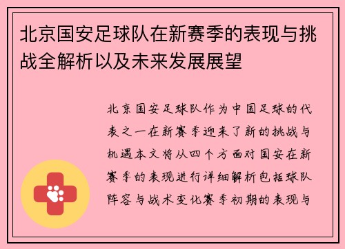 北京国安足球队在新赛季的表现与挑战全解析以及未来发展展望